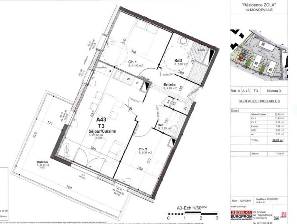Appartement F3 MONDEVILLE (14120) 3A Immobilier