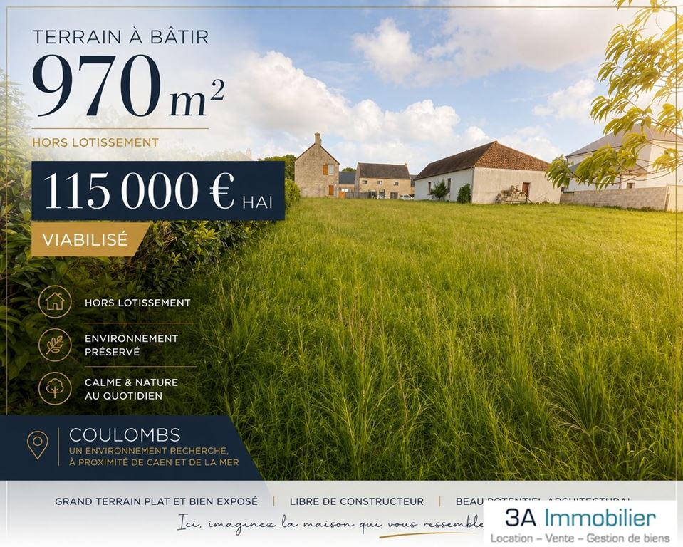 Terrain COULOMBS (14480) 3A Immobilier